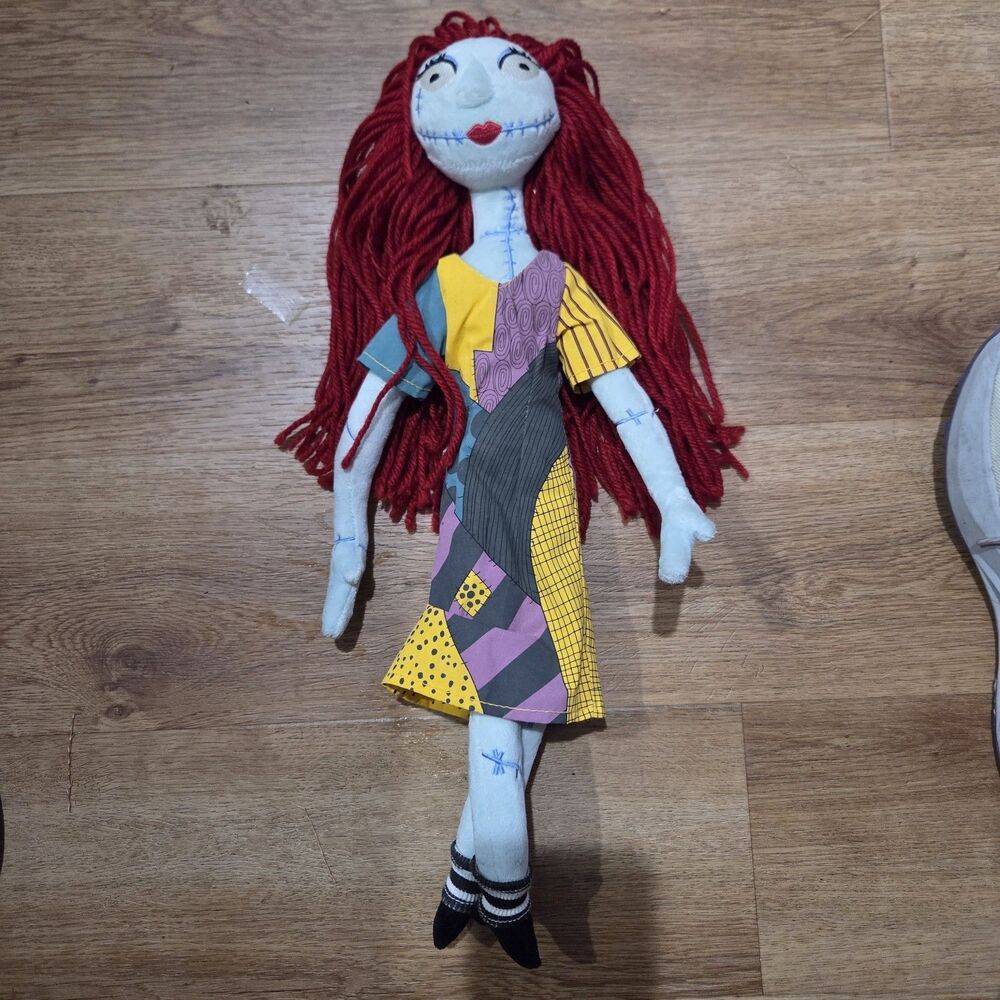 Disney Nightmare Before Christmas Sally Rag Doll Plush 18” Red Yarn Hair